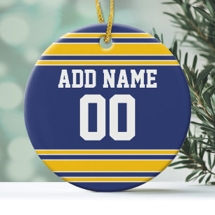 Team Jersey with Custom Name and Number Ceramic Ornament
