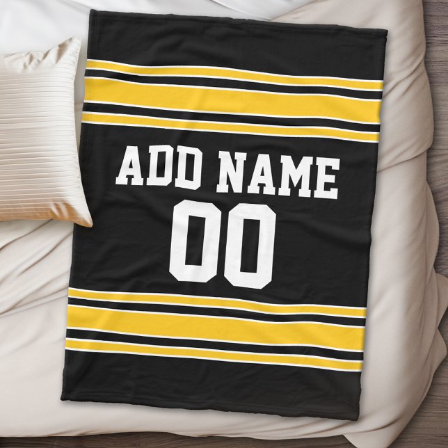 Team Jersey with Custom Name and Number Fleece Blanket (Personalized fleece blanket - Sports Theme)