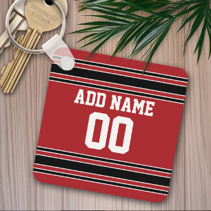 Team Jersey with Custom Name and Number Key Ring