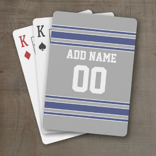 Team Jersey with Custom Name and Number Playing Cards