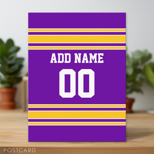 Team Jersey with Custom Name and Number Postcard (Custom Postcard)