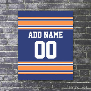 Team Jersey with Custom Name and Number Poster