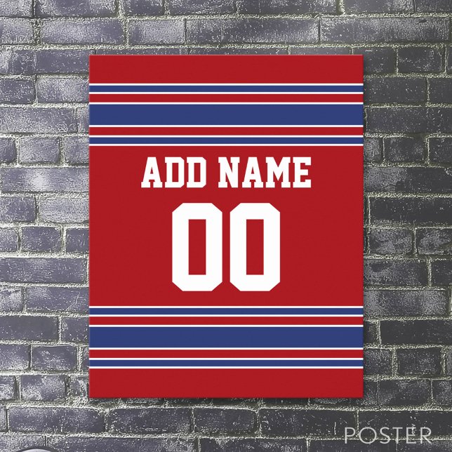 Team Jersey with Custom Name and Number Poster (Sport Jersey Poster)