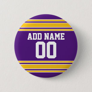 Team Jersey with Custom Name and Number Purple 6 Cm Round Badge