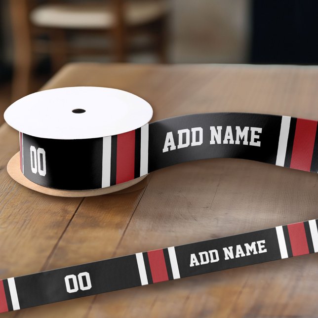 Team Jersey with Custom Name and Number Satin Ribbon (Custom Ribbon - add your personalized text)