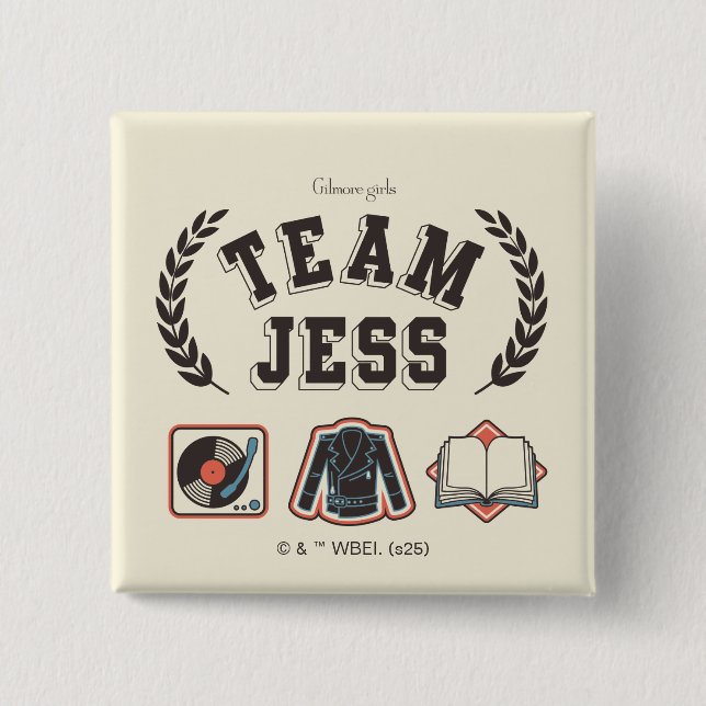 Team Jess Gilmore Girls Design 15 Cm Square Badge (Front)