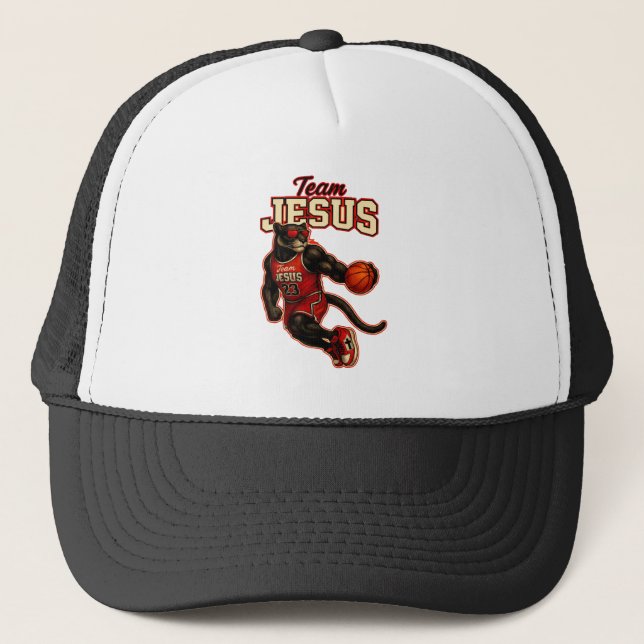 Team JESUS -23 Panther - Christian Trucker Hat (Front)