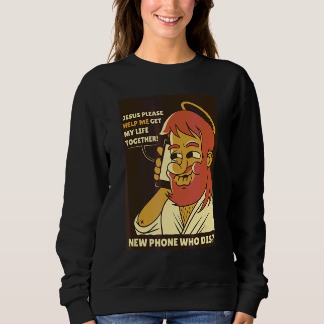 Team Jesus Christ Bible Christian Cross Phone Sweatshirt (Front)