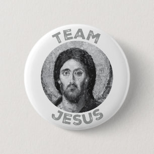 Team Jesus: Christ Pantocrator Icon 6 Cm Round Badge