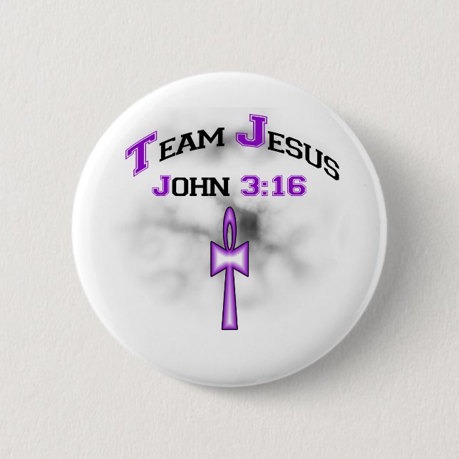 Team Jesus Christian John 316 6 Cm Round Badge (Front)