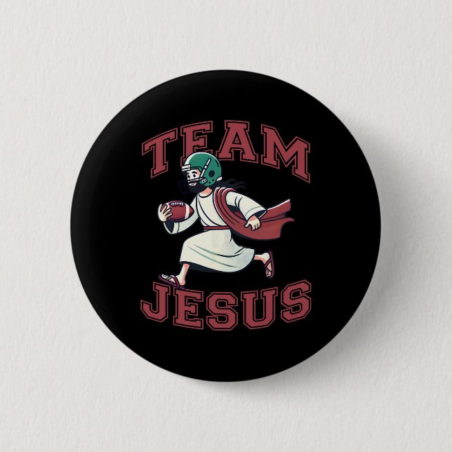 Team Jesus Football Lover Tee Christian Faith Bibl 6 Cm Round Badge (Front)