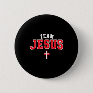 Team Jesus - Funny Christian Cross Emblem Faith St 6 Cm Round Badge