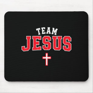 Team Jesus - Funny Christian Cross Emblem Faith St Mouse Pad