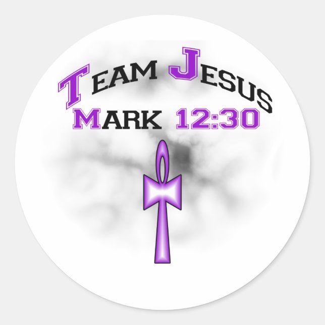 Team Jesus Mark 12:30 Classic Round Sticker (Front)