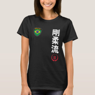 Team Karate Goju Ryu Brazil Flag Kanji Japanese Ma T-Shirt