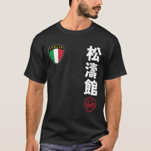 Team Karate Shotokan Italy Flag Kanji Japanese Mar T-Shirt
