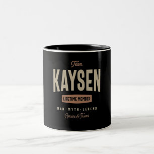 Team Kaysen Lifetime Member Personalised Name Two-Tone Coffee Mug