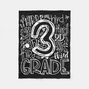 Team Kids Teacher Byck To School 3rd Third Grade T Fleece Blanket