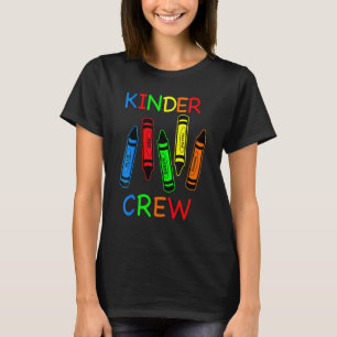 Team Kindergarten Crew Back To School Crayons Kids T-Shirt