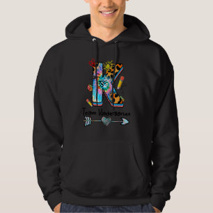 Team Kindergarten Cute Tie Dye Leopard Back To Sch Hoodie