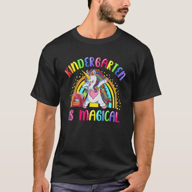 Team Kindergarten Dabbing Unicorn Back To School G T-Shirt (Front)