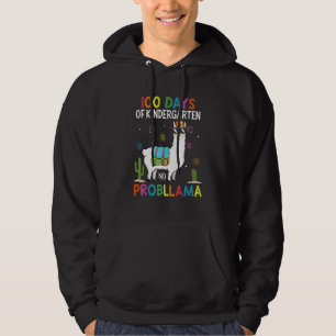 Team Kindergarten No Prob Llama Teacher 100 Days o Hoodie