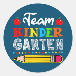 Team Kindergarten Teacher Back To School  Classic Round Sticker