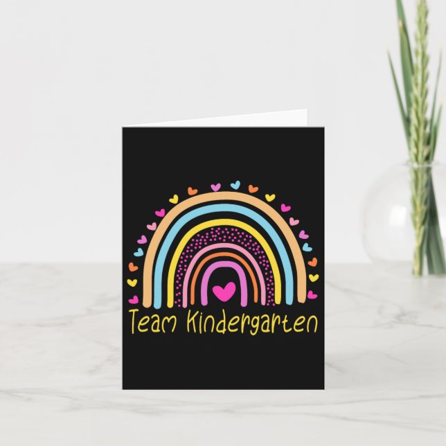 Team Kindergarten Teacher Rainbow  Card (Front)