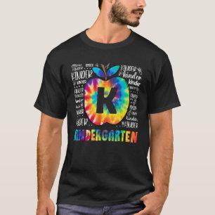 Team Kindergarten Typography Tie Dye Back To Schoo T-Shirt