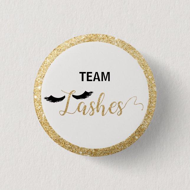 Team Lashes Gender Reveal Baby Shower Favor Game 3 Cm Round Badge (Front)