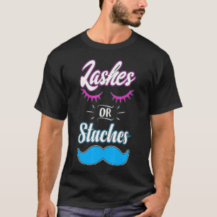 Team Lashes Or Staches Gender Reveal Pregnancy Ann T-Shirt