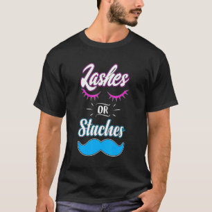 Team Lashes Or Staches Gender Reveal Pregnancy Ann T-Shirt
