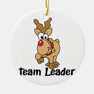 Team Leader Rudolph Ceramic Ornament