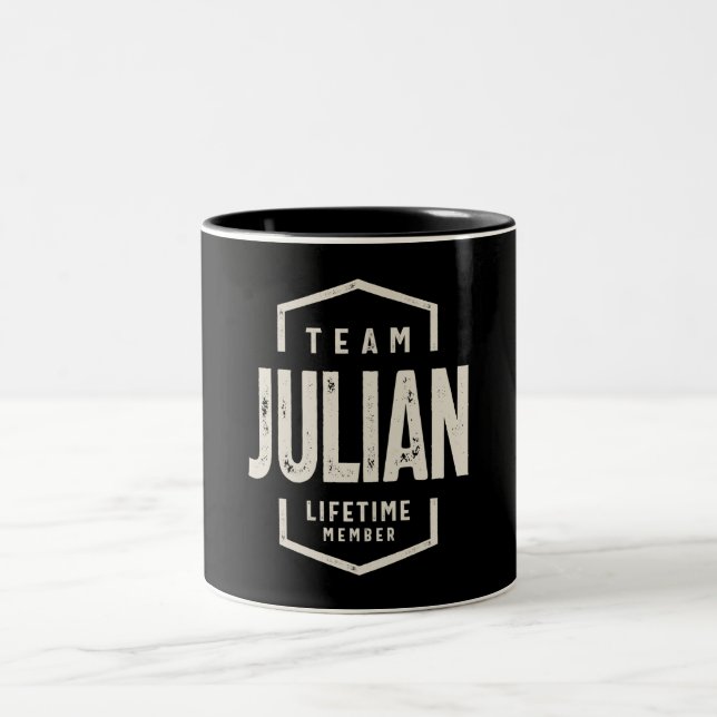 Team Luke Lifetime Member Personalised Name  Two-Tone Coffee Mug (Center)