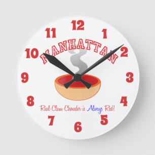 Team Manhattan Clam Chowder Round Clock