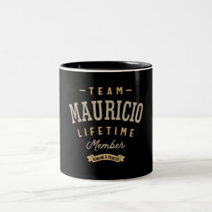 Team Mauricio Lifetime Member Personalised Name Two-Tone Coffee Mug