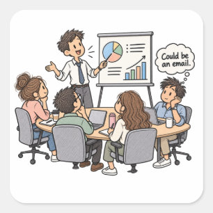 Team meeting square sticker