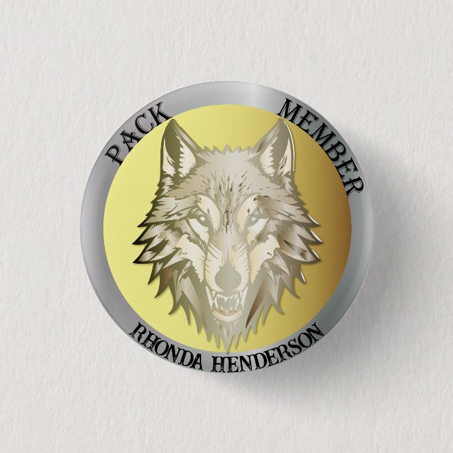 Team Member Award, "Pack Member" 3 Cm Round Badge (Front)