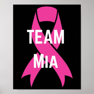 Team Mia Personalised Breast Cancer Support Shirt Poster