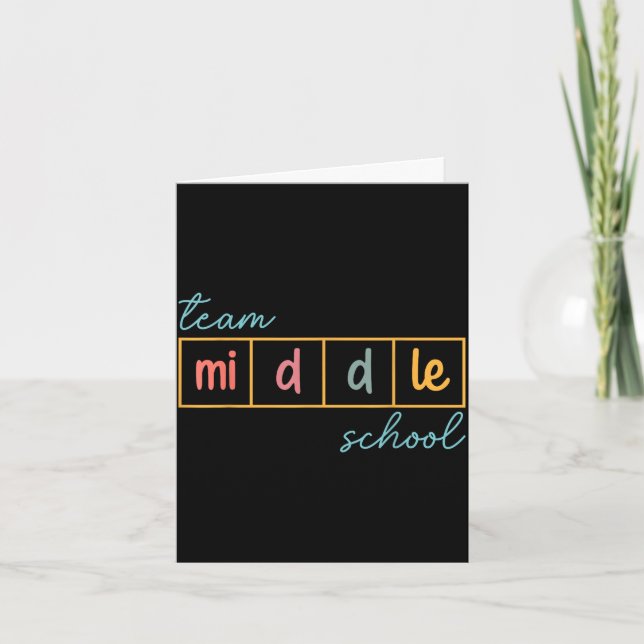 Team middle school squad middle school teacher card (Front)