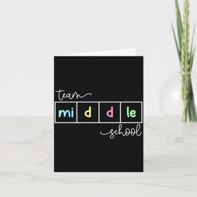 Team middle school squad middle school teacher card (Front)