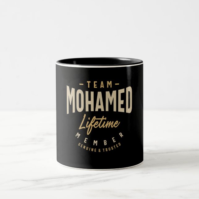 Team Mohamed Lifetime Member Personalised Name Two-Tone Coffee Mug (Center)