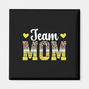 Team Mom Leopard Softll Team Mom Softll Team Mama Magnet