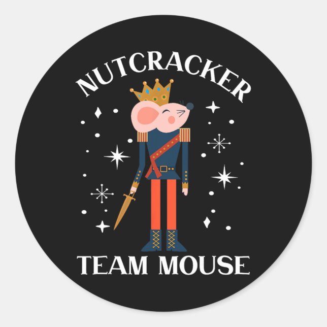 Team Mouse Nutcracker Christmas Dance Fun Soldier  Classic Round Sticker (Front)