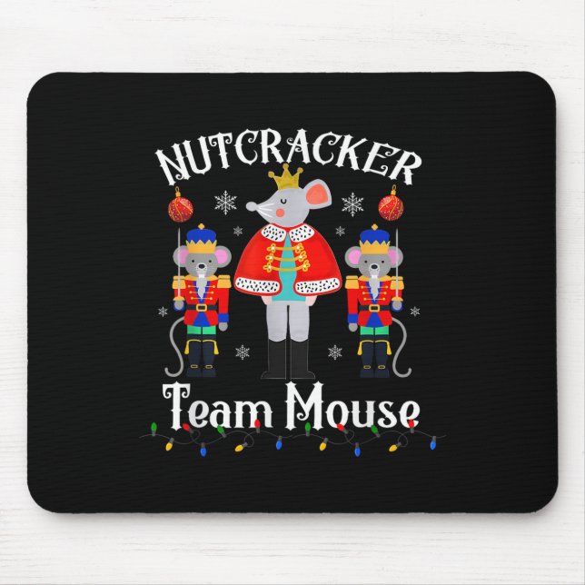 Team Mouse Nutcracker Christmas Dance Funny Soldie Mouse Pad (Front)