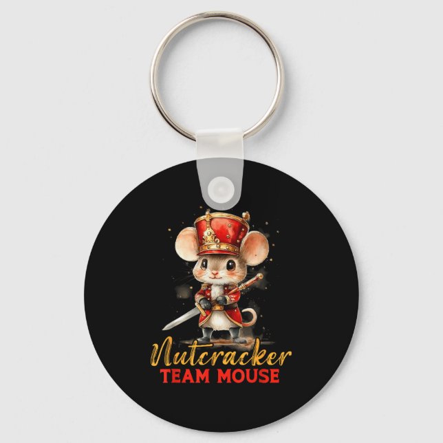 Team Mouse Nutcracker Christmas Dance Pajamas Kids Key Ring (Front)