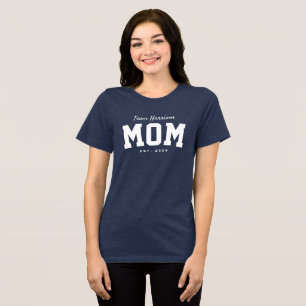 Team mum cute simple personalised white text Tri-Blend shirt