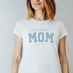Team mum sporty simple personalised blue T-Shirt
