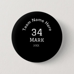 team name add player name date sports men 6 cm round badge