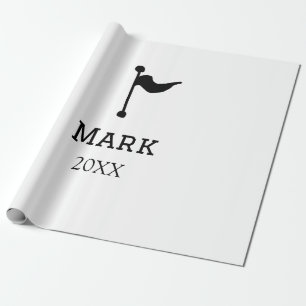 team name add player name date sports men flag wrapping paper
